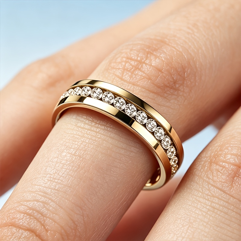 Ladies' 18K Plated Fashionable Wide Band Ring